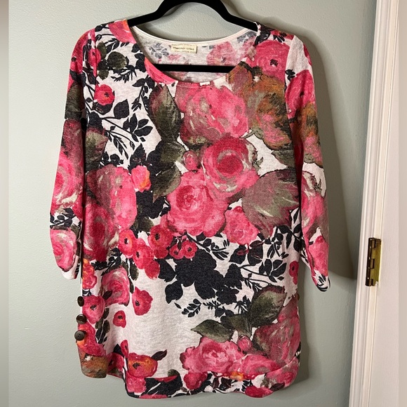 Flamingo Urban Tops - Flamingo Urban Pink and Green Floral Blouse